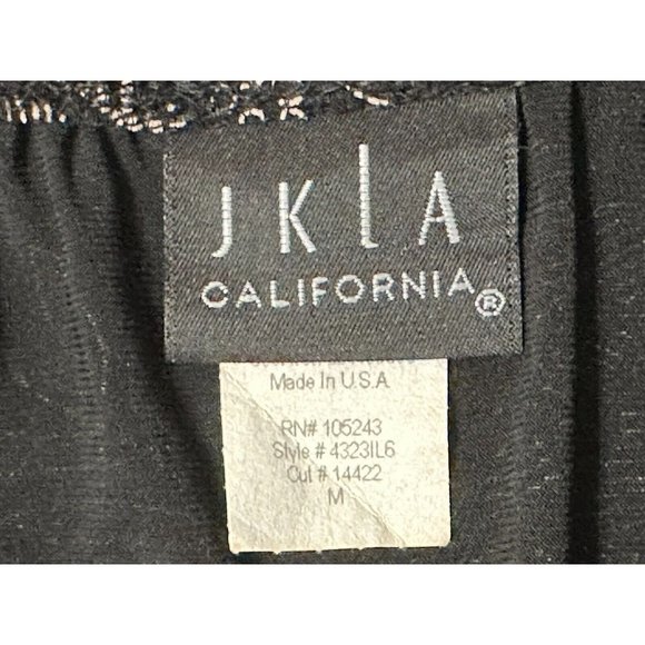 JKLA California Embroidered A Line Black Floral Skirt Ruffle Hem Stretch Sz M - Picture 2 of 6